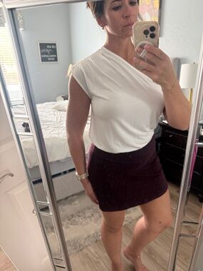 Express White One-Shoulder Top